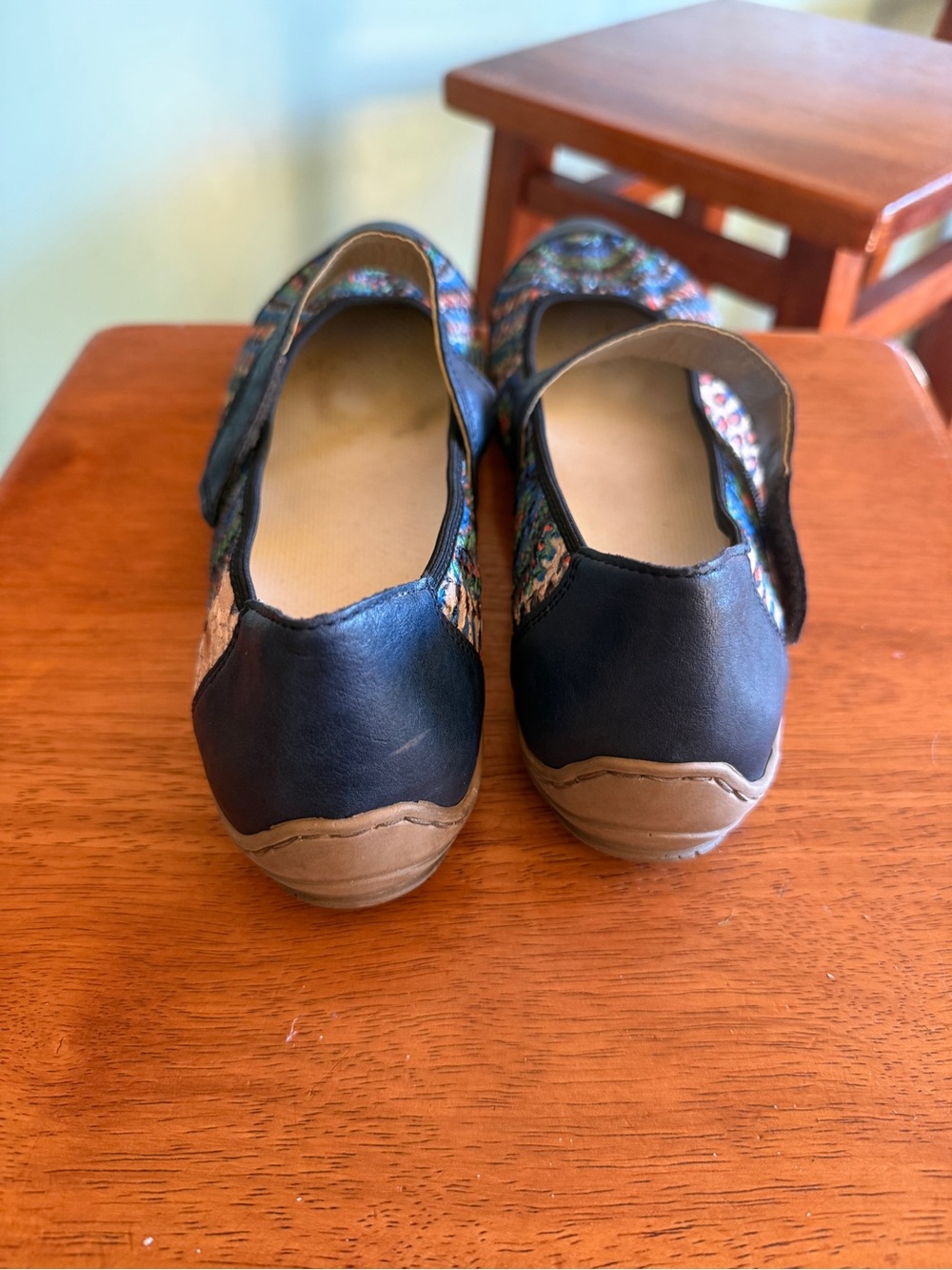 Rieker Anti-Stress Navy Multicolor Mary Jane Flats with Strap 42 - Picture 6 of 8